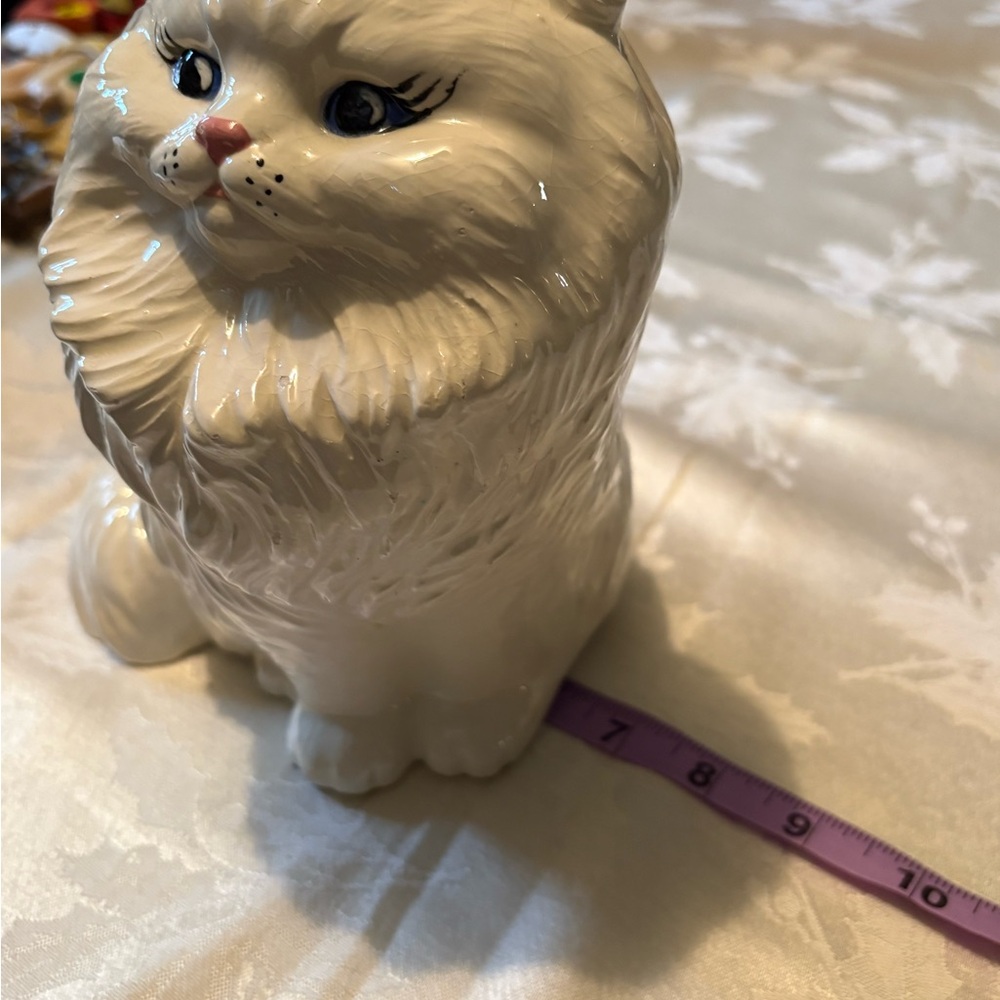 Vintage White Ceramic Cat Figurine - Picture 2 of 7